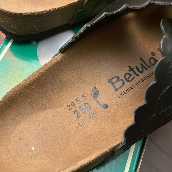 Betula Birkenstock Black Scallop Sz8 EU39 - Picture 2 of 6